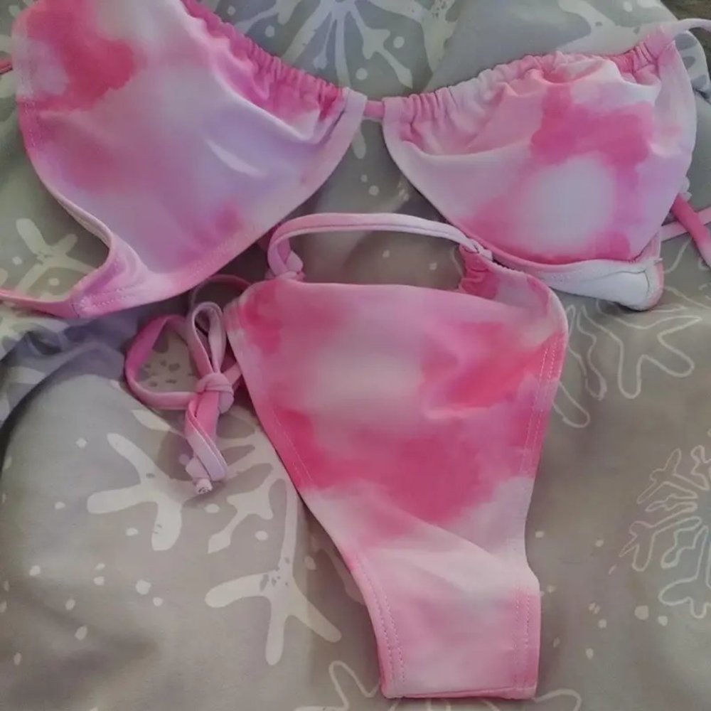 2 Piece Swimsuit, Halter Tide Side Triangle Bikini, Spaghetti Strap